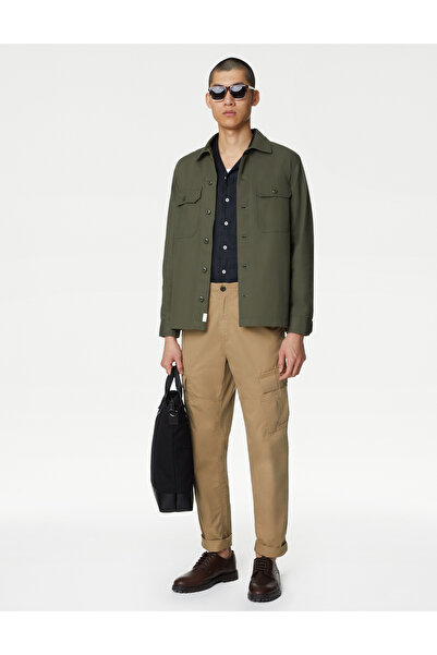 Marks & Spencer Saf Pamuklu Tapered Fit Kargo Pantolon