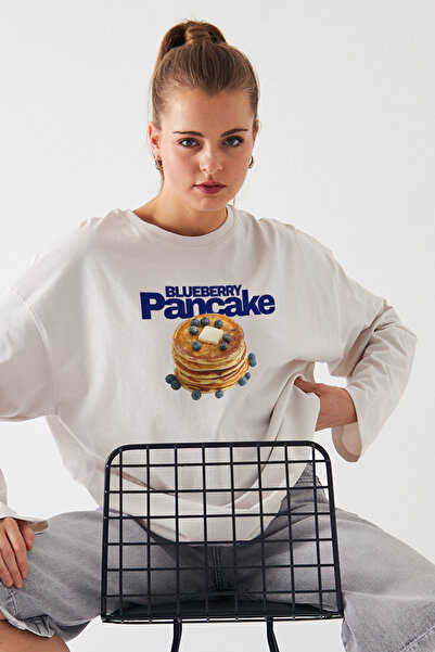 Disante Μπλουζάκι με μακρυμάνικο λαιμόκοψη από 100% βαμβάκι με στάμπα πανκακέ