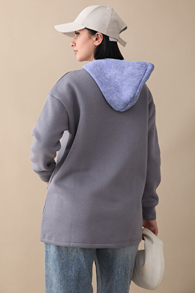 InStyle Kanguru Cepli Kapüşonlu Antrasit Sweat
