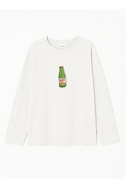 Disante 100% bumbac, cu potrivire oversize, imprimat cu sticle de sodă - tric...