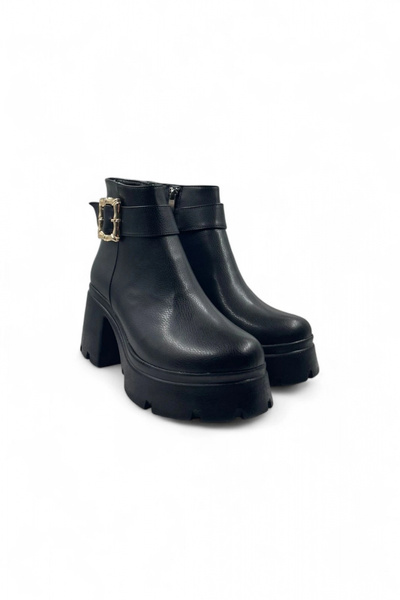 Melen Shoes Stylish Black Women's Stylish and Elegant Heeled Boots