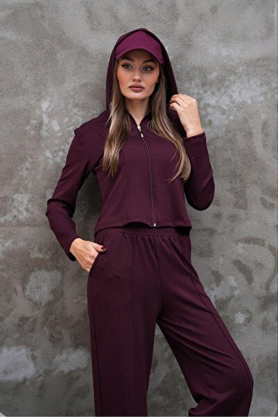 Elaxi Modal fabric slim fit hooded two-piece set