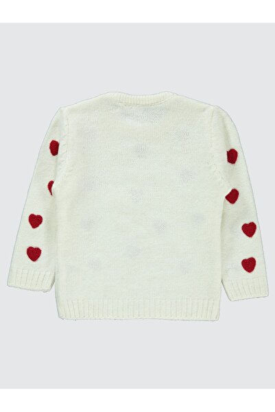 Civil Girls Süzene Heart Embroidered Sweater for Ages 2-5 - Ecru5-6 Years
