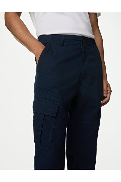 Marks & Spencer Saf Pamuklu Tapered Fit Kargo Pantolon