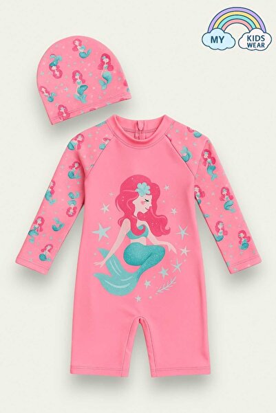 My Kids Wear Set costum de baie pentru fete cu mâneci lungi și fermoar 3 -10 ani 11906