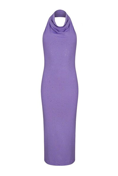 La Sarta SPLENDITO لون أرجواني - فستان باسيل من اللؤلؤ اللامع