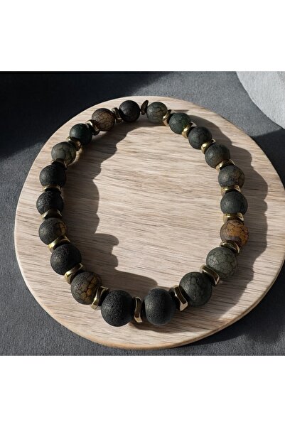 MODA سوار العقيق التبتي من الحجر الطبيعي للرجال |   العقيق التبتي والهيماتيت ...