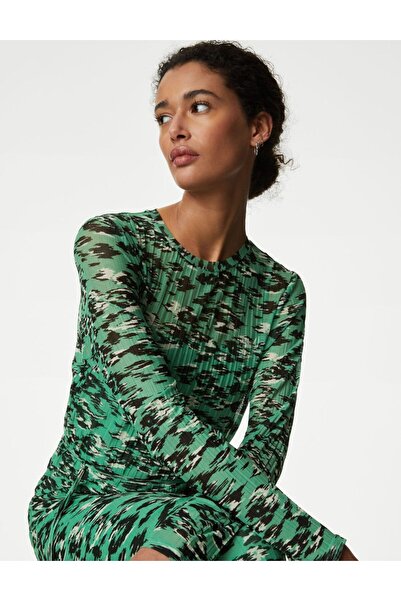 Marks & Spencer Uzun Kollu Midi Örme Elbise