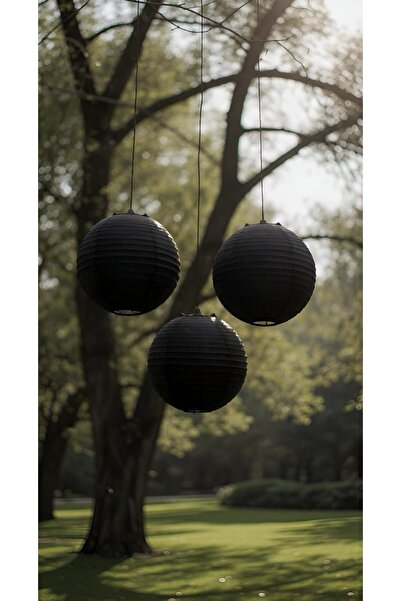 PARTİ SEPETİ Ornament lanternă negru, 3 bucăți