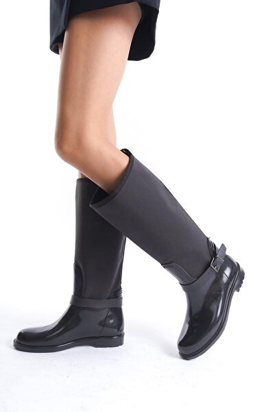 Mubiano حذاء المطر الأسود للنساء MBTB2035-S