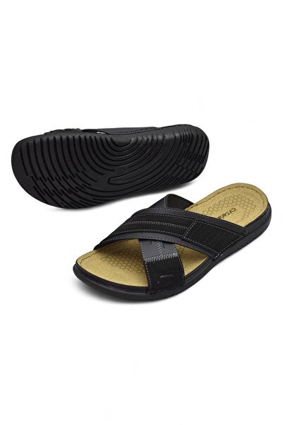 ISPARTALILAR 171202 Orthopedic Sole Men's Slippers Men's Velcro Slippers Sandals