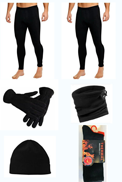 QULAT Σετ 2 ανδρικών θερμικών καλσόν-Φλις γιακάς-Φλις καπέλο-Φλις γάντια-Θερμ...