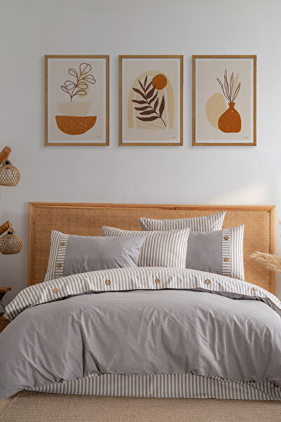 TICOTTO طقم غطاء لحاف مزدوج من لينيا، 100% قطن طبيعي