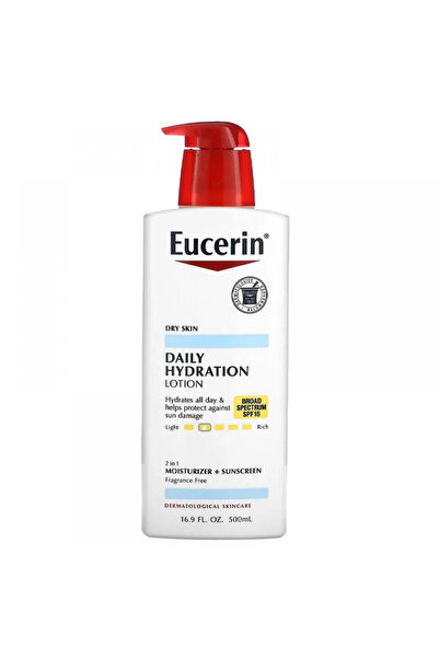 Eucerin Daily Hydration Lotion SPF 15, Fragrance Free, 16.9 fl oz (500 ml)
