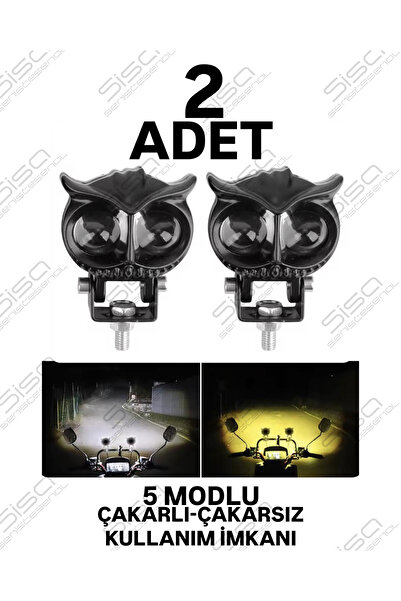 SİSA SENİSTESENAL Motosiklet Sis Farı 5 Modlu Çakarlı-Çakarsız Kullanım SARI-BEYAZ 20.000LM