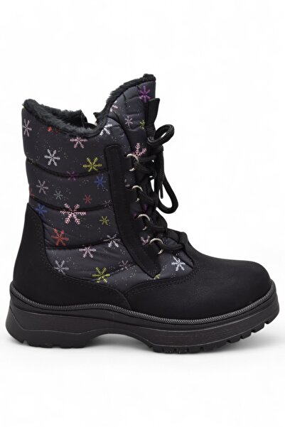 ISPARTALILAR 323 Ortopedik Fermuarlı Kız Çocuk Bot Ayakkabı İçi Yünlü  Çocuk Kar Botu