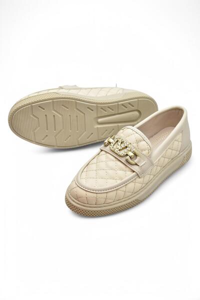 ISPARTALILAR 399 Comfortable Sole Casual Women's Shoes Women's Laofer Shoes Argyle Pattern