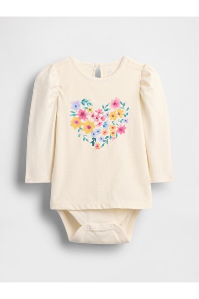 GAP Bebek Çiçek Desenli Shirt Bodysuit