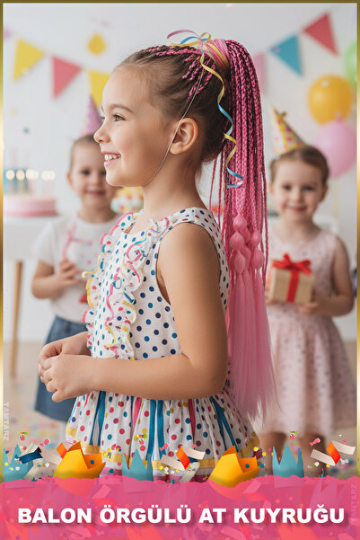 TAM TARZ Coada de cal elastică cu sclipici împletită simplă și simplă - ACM10