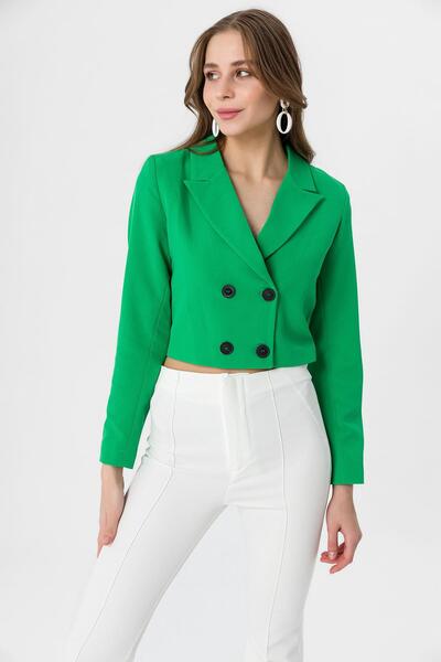 ŞİMAL Women's Short Button Closure Blazer Jacket 250218 - 250467