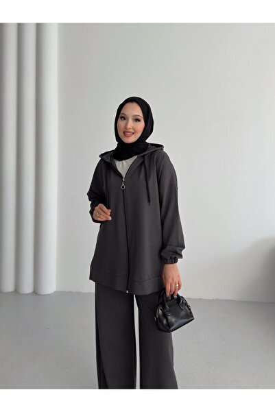 New Lune Women's Clothing Hooded Top and Bottom Two-Piece Set, Suitable for Modest Wear.