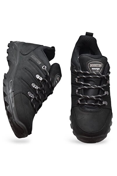 Scooter 5557 Ortopedik SU GEÇİRMEZ Hakiki Deri Outdoor Erkek Siyah Ayakkabı Bot