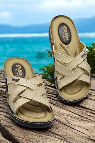 ISPARTALILAR 4551 Orthopedic Sole Daily Women's Slippers Soft Inner Sole