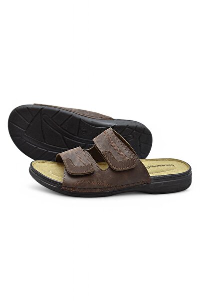 ISPARTALILAR 4412 Orthopedic Sole Men's Slippers Men's Velcro Slippers Sandals