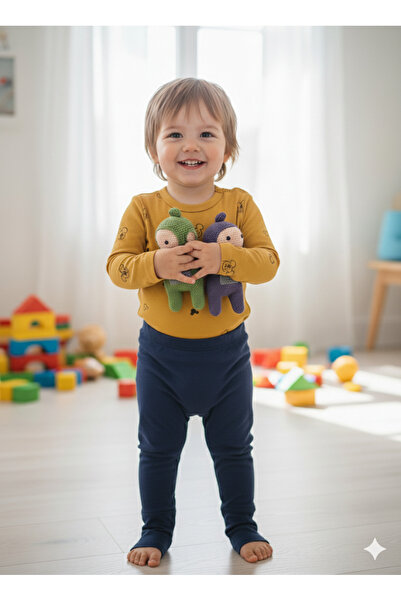 Şimo Butik Girl Boy Child Baby Long Sleeve Snap Fastener Bodysuit-Badi 100% O...