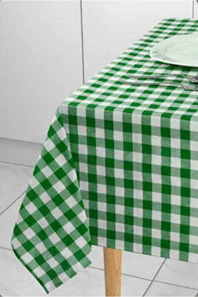musting Checkered Tablecloth Table Cloth 100% Cotton 170X170 Green Color
