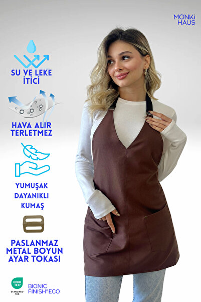 Monki Haus Su İtici Leke Tutmaz Kafe Barista Seramik Pasta Aşçı Garson Çiçekç...