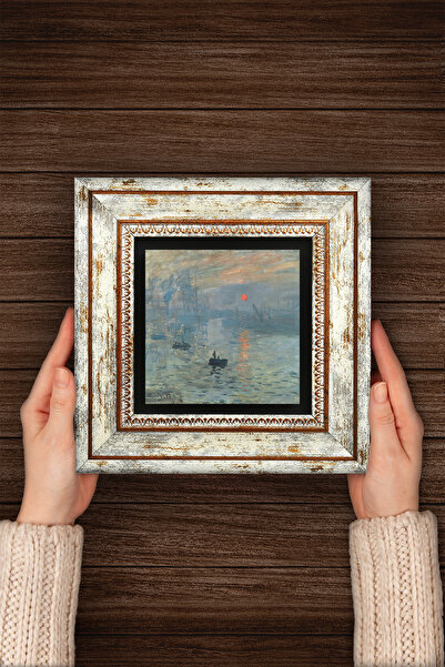 Pinecone Claude Monet Impression Sunrise Stone Wall Painting Framed Wall Decor Wall Art