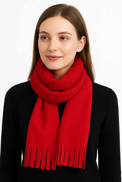 UgurToyss Eșarfă roșie pentru femei, eșarfă groasă de iarnă din lână 40x180 cm