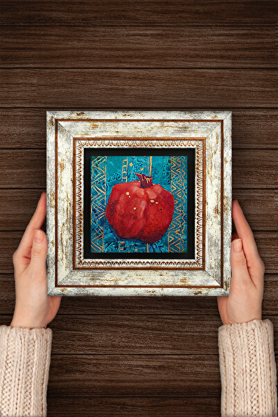 Pinecone Каменна стена с рамка от нар – декоративно модерно изкуство, декорация за дома и офиса |T1-02|