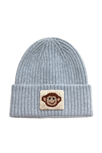 byebruketenci Gray Children and Teenagers Beret Monkey Punch Pattern Luxury W...