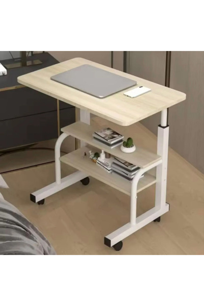 unbranded Adjustable Laptop Table (40*80 cm) with Extra Shelf - Beige