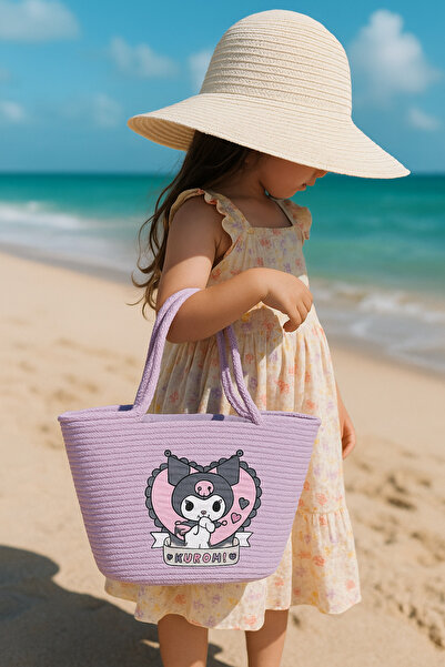 Secem Boutique حقيبة شاطئ للأطفال من كورومي، حقيبة من قش الجوت