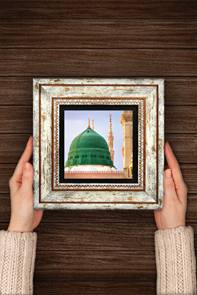 Pinecone Ravza-I Mutahhara Framed Stone Wall Painting – Decorative Modern Art, Home and Office Decor | T1-56 |