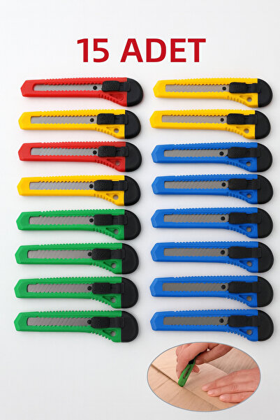 nistabolje 15 Adet Maket Bıçağı Ekonomik Paket Büyük Boy Bıçak Falçata Hırdavat