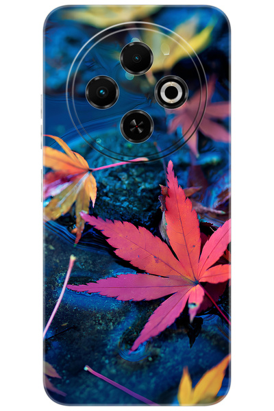 TECNO Spark 30C (KL5/KL5n) Uyumlu Kılıf Desen Baskılı Silikon Yapraklar STK:7...