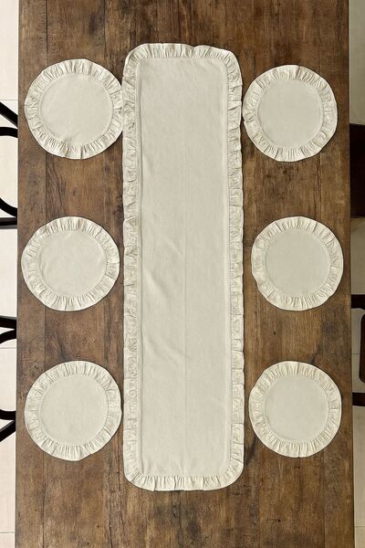 Nevvera Home Masa Runner Yuvarlak Amerikan Servis (33 cm) – Pamuk Polyester