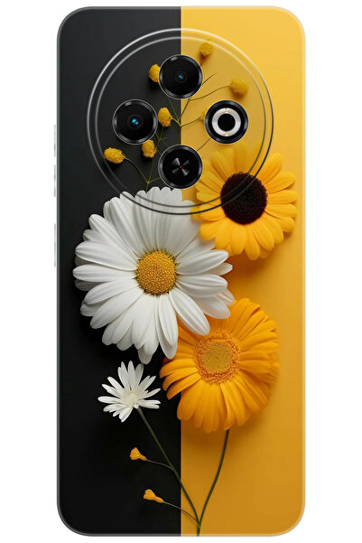 TECNO Spark 30C (KL5/KL5n) Uyumlu Kılıf Desen Baskılı Silikon Papatya Serisi STK:737 CP-93hVV5A