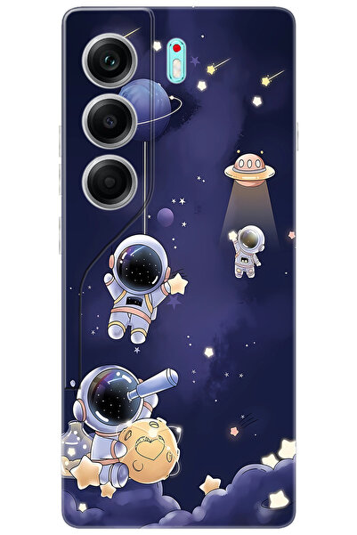 TECNO Camon 40 (CM5) Uyumlu Kılıf Desen Baskılı Silikon Astronot STK:630 CP-C...