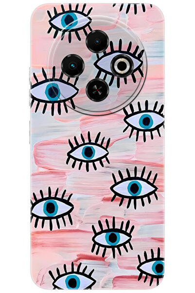 TECNO Spark 30C (KL5/KL5n) Uyumlu Kılıf Desen Baskılı Silikon Nazarlık Gözler...