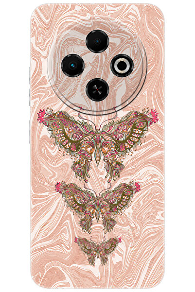 TECNO Spark 30C (KL5/KL5n) Uyumlu Kılıf Desen Baskılı Silikon Kelebek Resim STK:552 CP-Fga0xAP