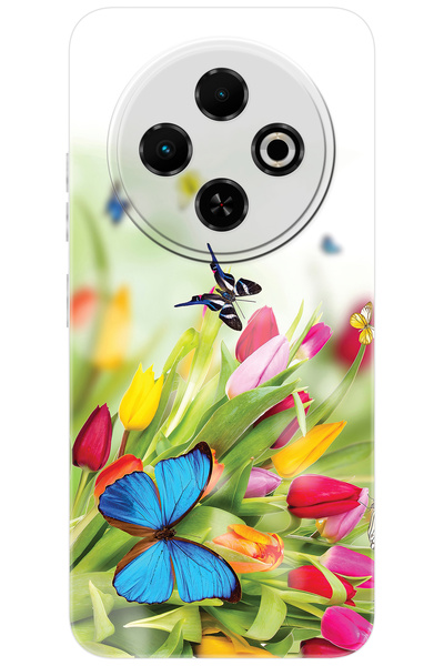 TECNO Spark 30C (KL5/KL5n) Uyumlu Kılıf Desen Baskılı Silikon Kelebekler STK:...