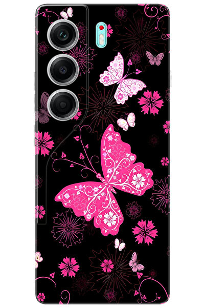 TECNO Camon 40 (CM5) Uyumlu Kılıf Desen Baskılı Silikon Kelebekler STK:723 CP-6r7N1ye