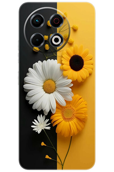 TECNO Spark 30 Pro (KL7) Uyumlu Kılıf Desen Baskılı Silikon Papatya Serisi ST...