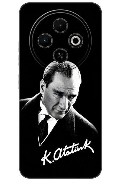 TECNO Spark 30C (KL5/KL5n) Uyumlu Kılıf Desen Baskılı Silikon Mustafa Kemal Atatürk STK:390 CP-HUXc4yc