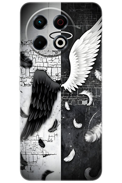 TECNO Spark 30 Pro (KL7) Uyumlu Kılıf Desen Baskılı Silikon Melek ve Şeytan STK:715 CP-MEL5dux